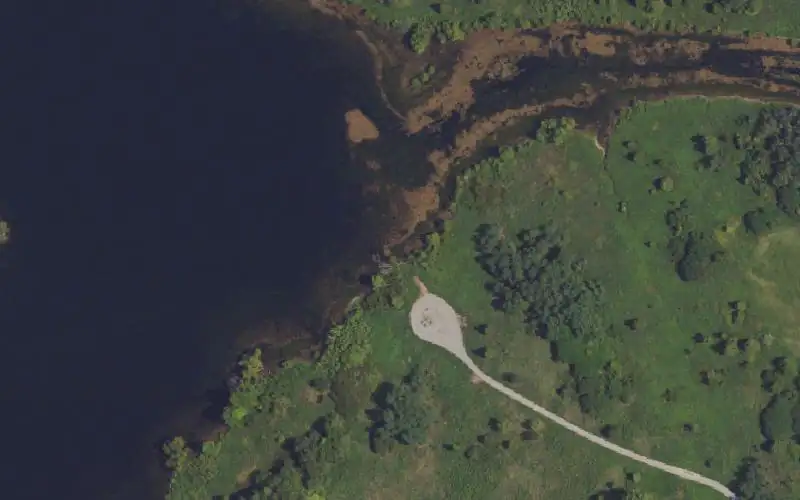 Aerial photo of the area around Merlin Lake 3, Muhlenberg County