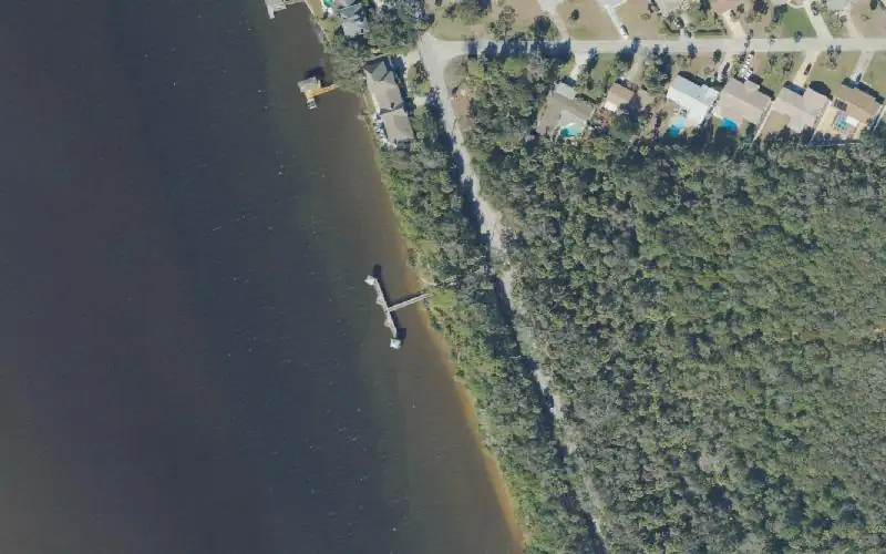 Aerial photo of the area around Michael Crotty Bicentennial Park Kayak Launch, Volusia County