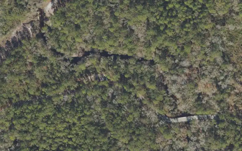 Aerial photo of the area around Middle Sopchoppy Canoe Access, Wakulla County