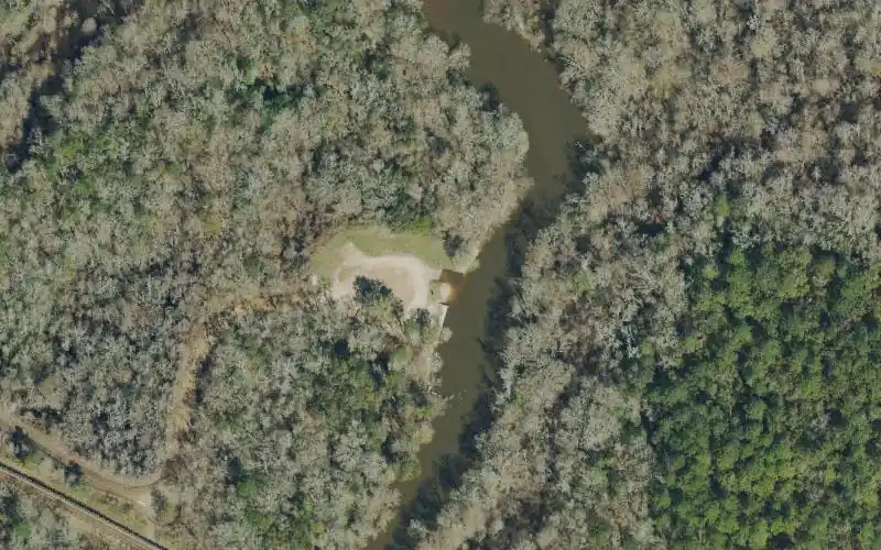 Aerial photo of the area around Milligan-Yellow River Park, Okaloosa County