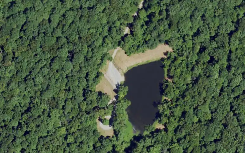 Aerial photo of the area around Mortons Lake, Union County