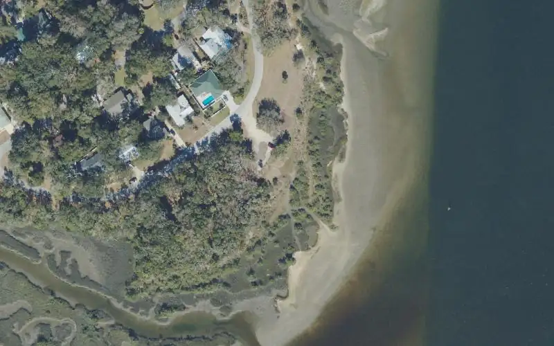 Aerial photo of the area around Moultrie Bluffs - Lewis Point Park - Paddlecraft Access, St. Johns County