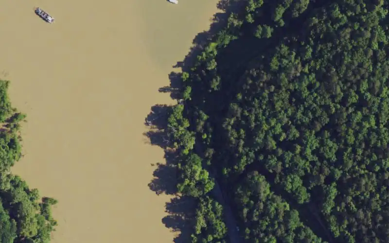 Aerial photo of the area around Mouth of Laurel Ramp, Whitley County