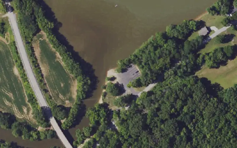 Aerial photo of the area around Mud River Ramp, Butler County