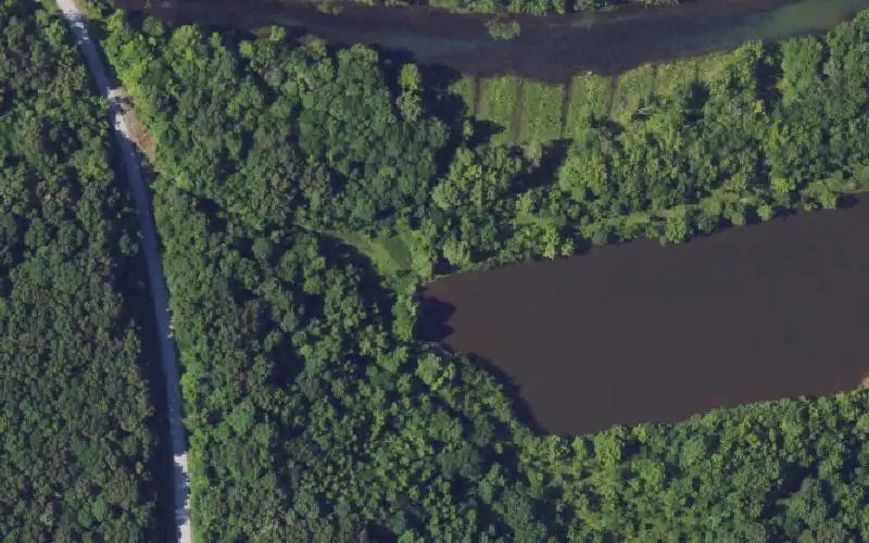 Aerial photo of the area around Nave Hole, Ohio County