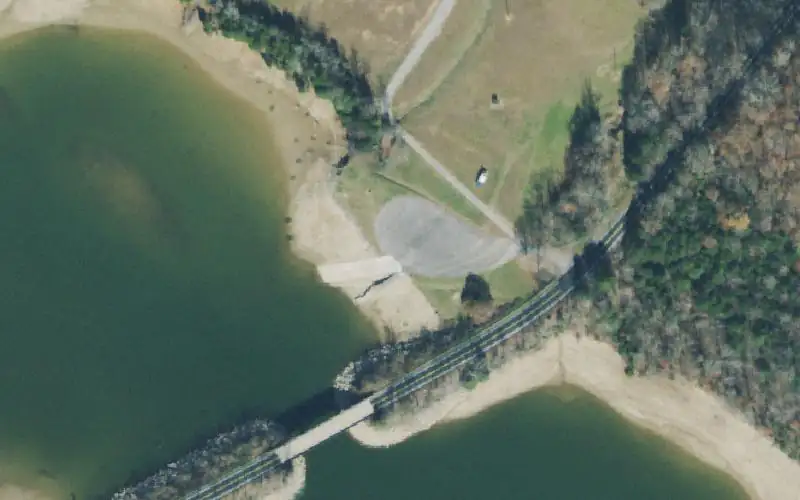 Aerial photo of the area around Neal's Bridge, Moore County