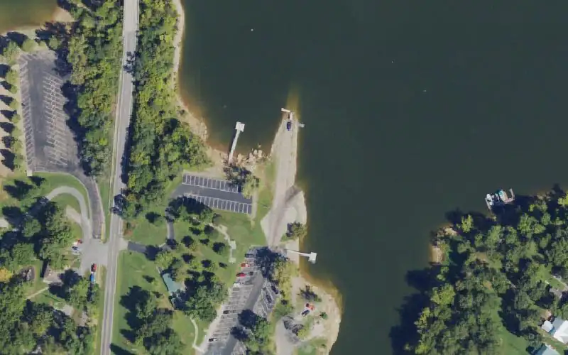 Aerial photo of the area around North Fork Ramp, Breckinridge County