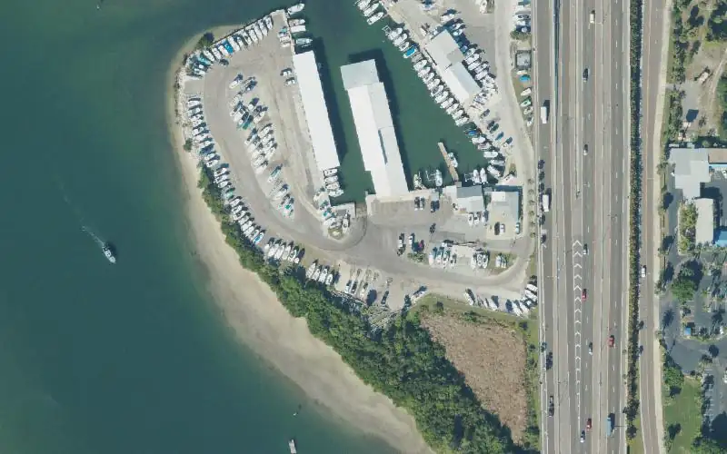 Aerial photo of the area around O'Neill's Marina, Pinellas County