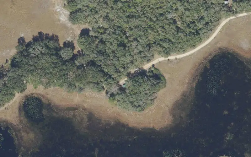 Aerial photo of the area around Ocala National Forest -  Hopkins Prairie Campground Canoe Access, Marion County