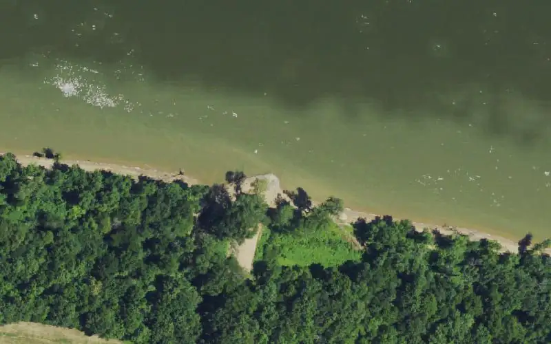 Aerial photo of the area around Odgen Landing, Ballard County