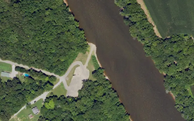 Aerial photo of the area around Old Eastwood Ferry, Webster County