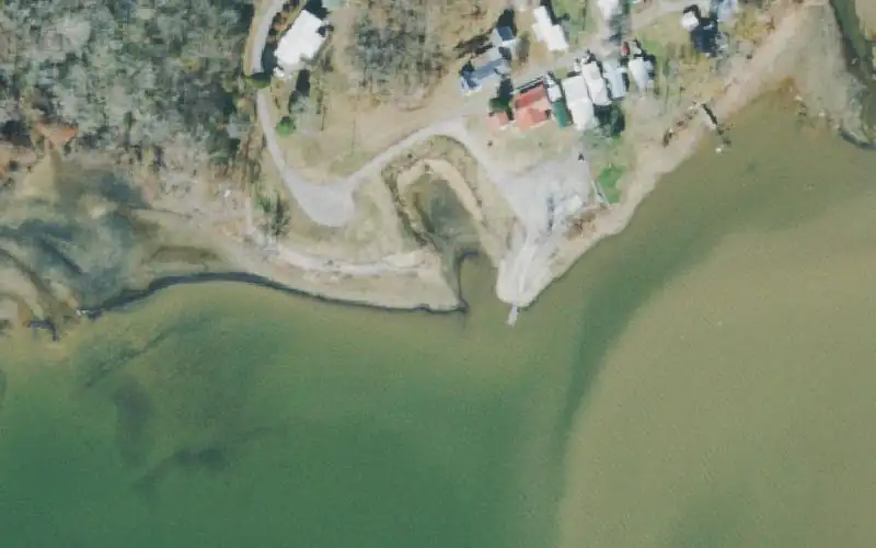 Aerial photo of the area around Old Leatherwood Dock, Stewart County