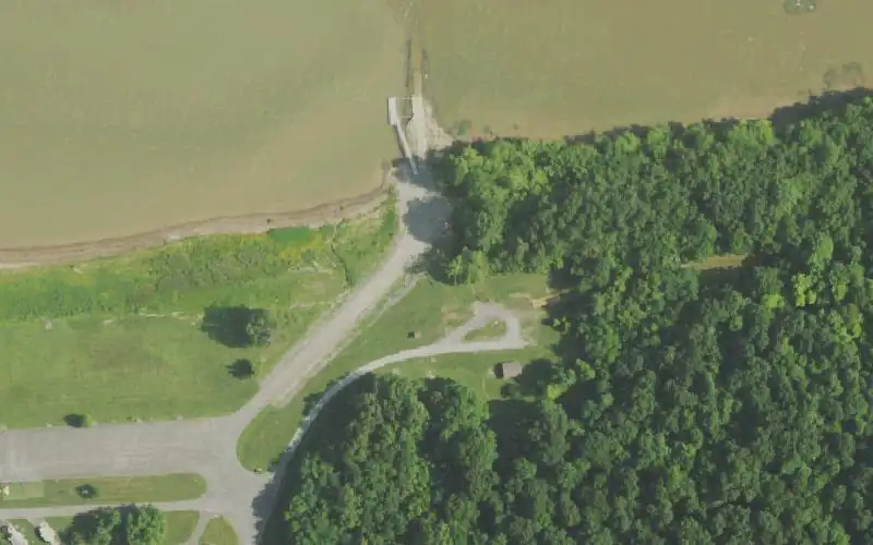 Aerial photo of the area around Old Lock & Dam #50, Crittenden County