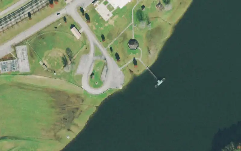 Aerial photo of the area around Oneida City Park, Scott County
