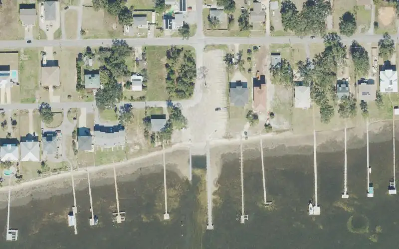 Aerial photo of the area around Oriole Beach Public Boat Ramp, Santa Rosa County