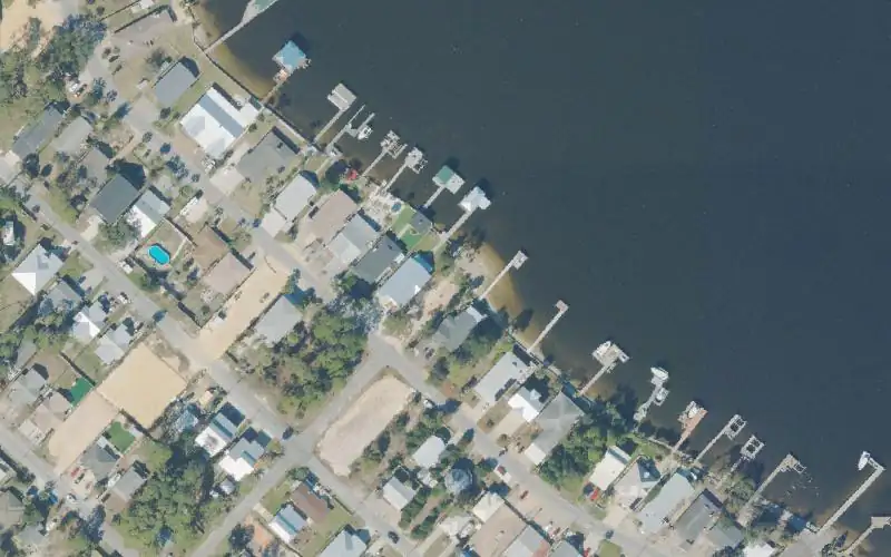Aerial photo of the area around Oriole Street Public Kayak Access, Bay County
