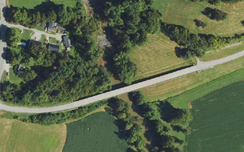 Aerial photo of the area around Pactolus, Carter County