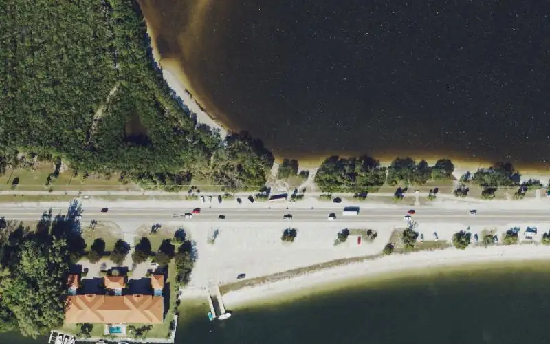 Aerial photo of the area around Palma Sola Bay - Winston Tract Kayak Launch Site, Manatee County