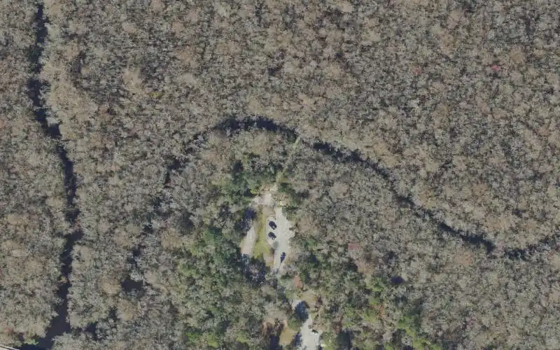 Aerial photo of the area around Palmetto Leaves Regional Park Canoe Launch, Duval County