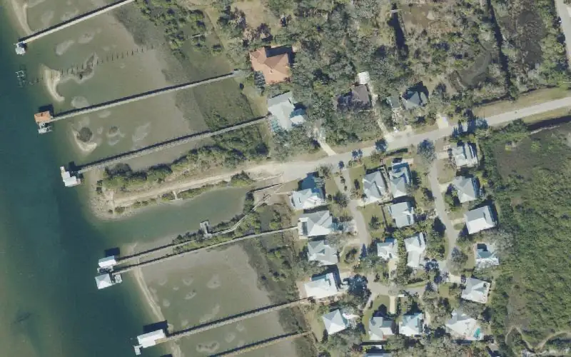 Aerial photo of the area around Palmetto Road Public Boat Ramp, St. Johns County