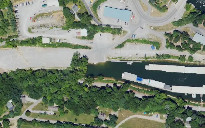 Aerial photo of the area around Pandora Ramp, Mercer County