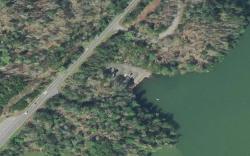 Aerial photo of the area around Parksville Lake, Polk County