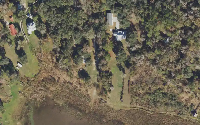 Aerial photo of the area around Peacock Lake Public Boat Ramp, Suwannee County