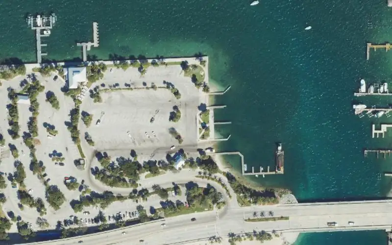 Aerial photo of the area around Phil Foster Park Boat Ramp, Palm Beach County