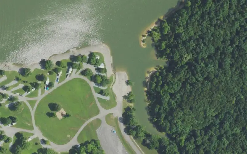 Aerial photo of the area around Pikes Ridge, Taylor County