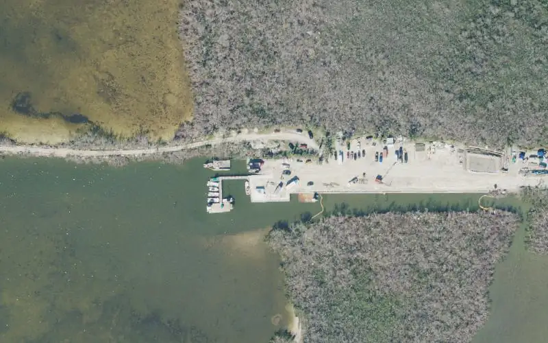 Aerial photo of the area around Pine Island Commercial Marina (Weekends and Holidays Only), Lee County