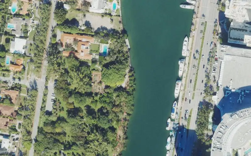 Aerial photo of the area around Pine Tree Park Paddlecraft Launch, Miami-Dade County