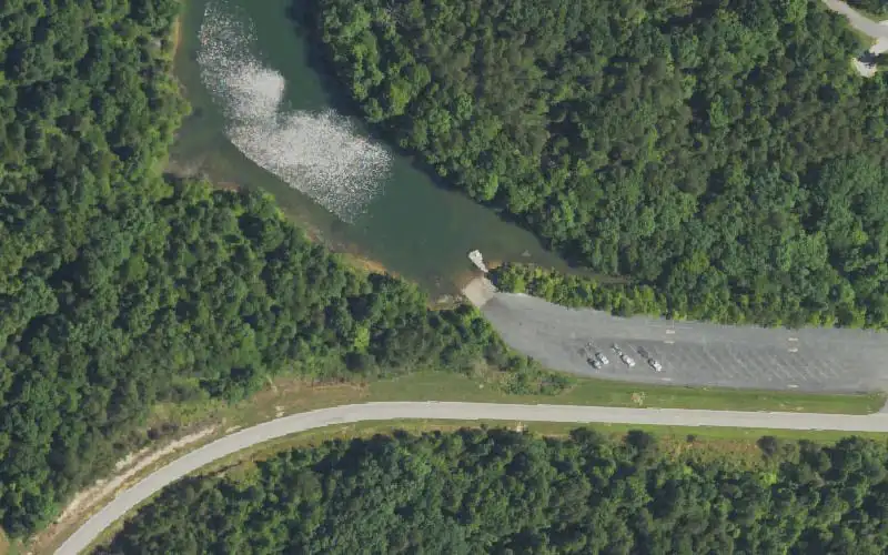 Aerial photo of the area around Pleasant Ridge Ramp, Lawrence County
