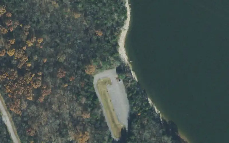 Aerial photo of the area around Poole's Knob Recreation Area, Rutherford County