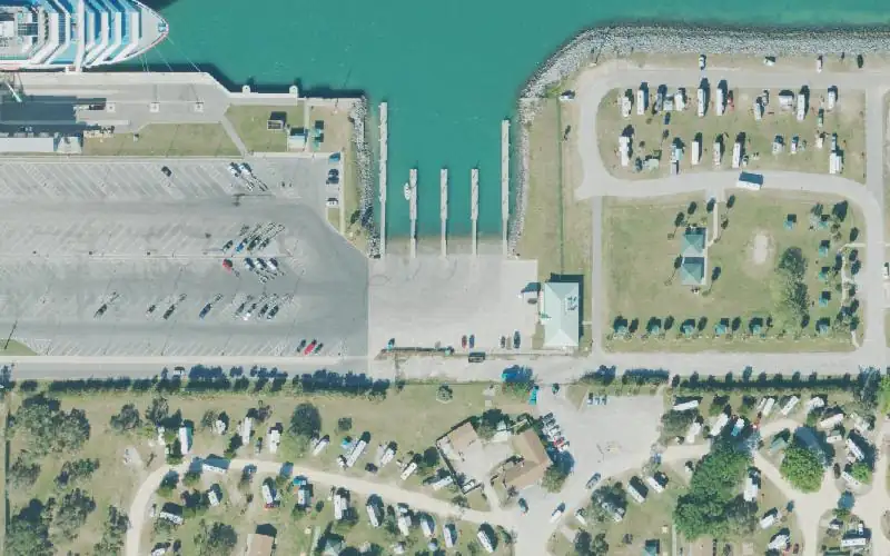 Aerial photo of the area around Port Canaveral Recreational Boat Launching Facility, Brevard County