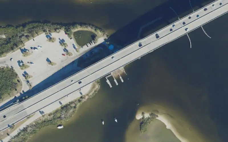 Aerial photo of the area around Port Orange Causeway Park - Large Boat Ramp (Southeast Lanes), Volusia County
