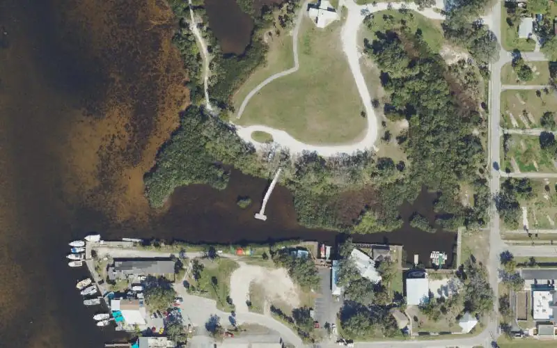 Aerial photo of the area around Port Richey Waterfront Park - Kayak Launch Dock, Pasco County