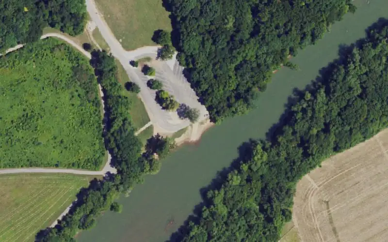 Aerial photo of the area around Potter/Combs Ramp, Warren County