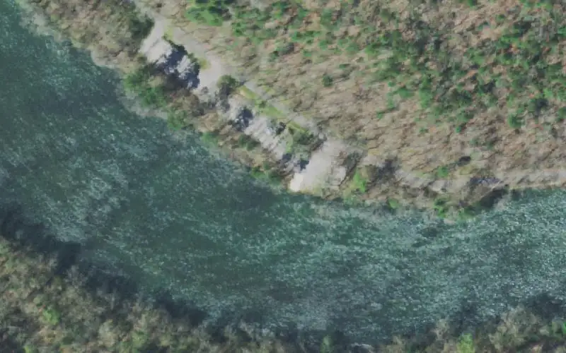 Aerial photo of the area around Powerhouse Boat Ramp, Polk County