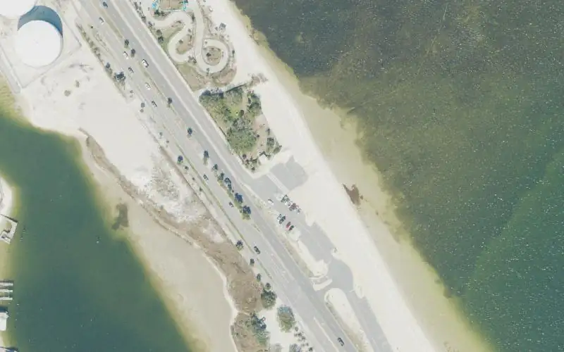 Aerial photo of the area around Quietwater Beach Boat Launch (Small Boats or PWC Only), Escambia County
