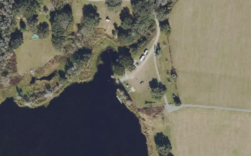 Aerial photo of the area around R.H. Pless Park, Pasco County