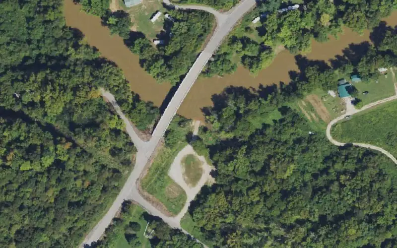 Aerial photo of the area around Raccoon Ramp, Greenup County