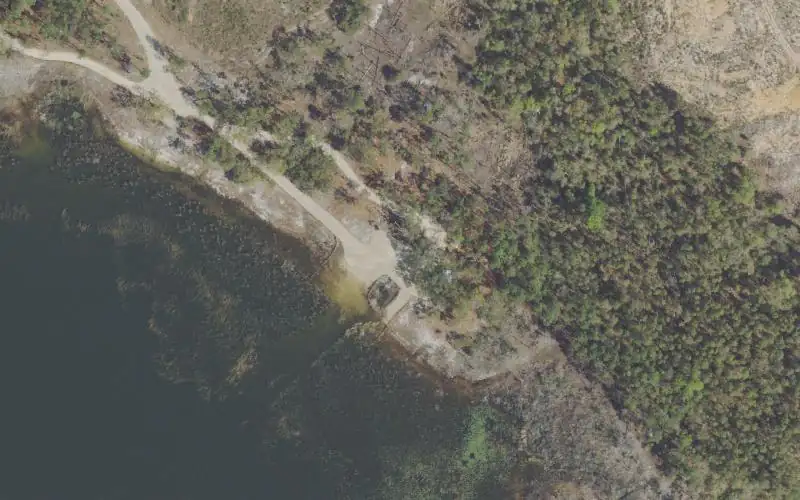 Aerial photo of the area around Rattlesnake Lake North Gravel Boat Ramp, Washington County