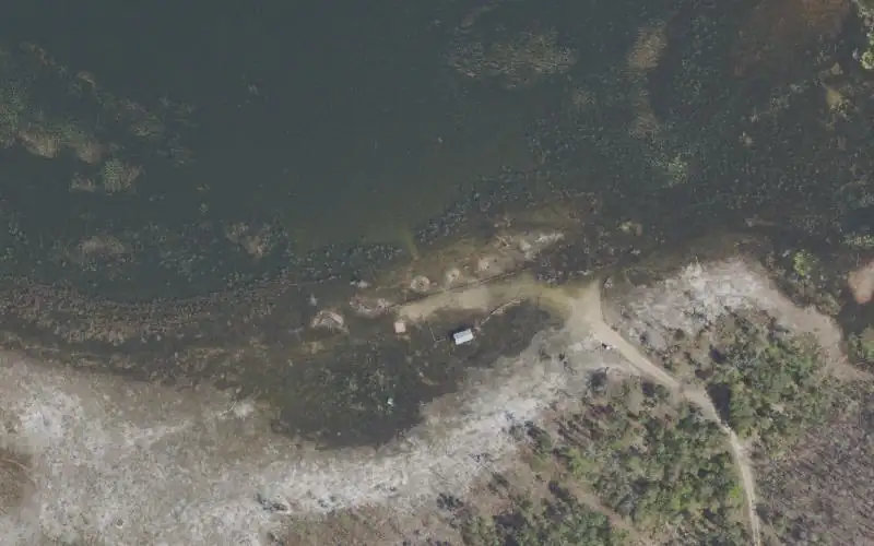 Aerial photo of the area around Rattlesnake Lake South Canoe Launch, Washington County