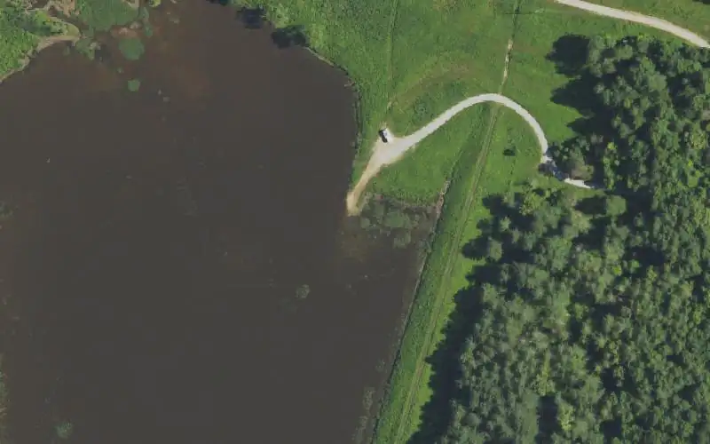 Aerial photo of the area around Rebel Trace Lake Access, Menifee County