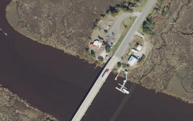 Aerial photo of the area around Reni's Redneck Yacht Club, Nassau County