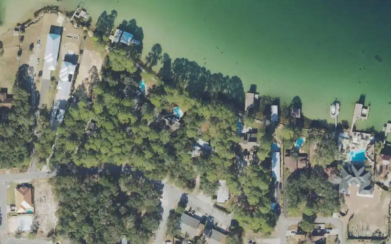 Aerial photo of the area around Rickey Avenue Public Boat Ramp (Limited Parking), Okaloosa County