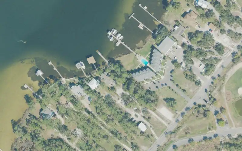 Aerial photo of the area around River Road North Park Kayak Access, Escambia County