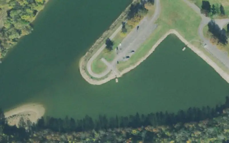Aerial photo of the area around Roaring River Park, Jackson County