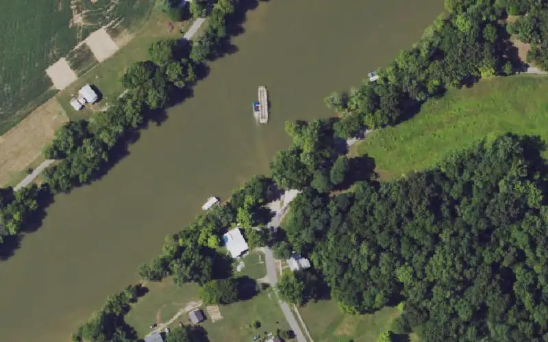 Aerial photo of the area around Rochester Ramp, Butler County
