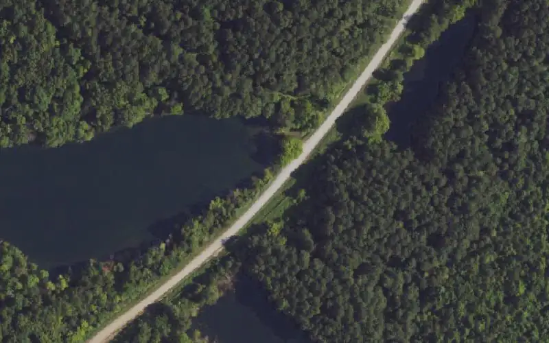 Aerial photo of the area around RQL1 Lake, Muhlenberg County